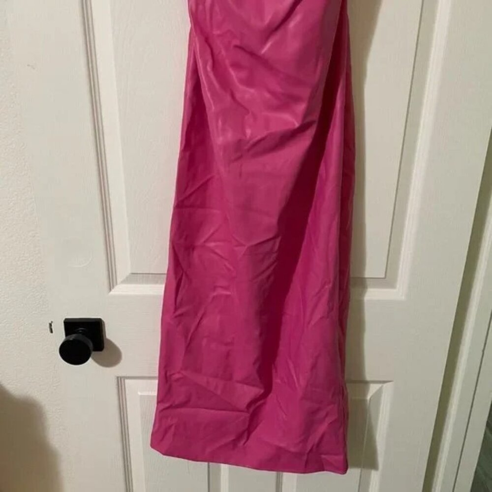 NEW Bardot Helena Faux Leather Midi Dress in Hot Pink 6 Medium - Picture 8 of 10
